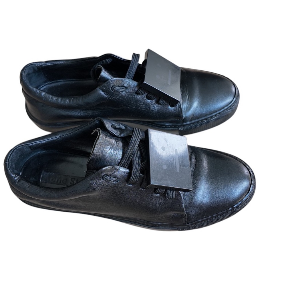 Acne Studios Leather Face Plaque Sneakers